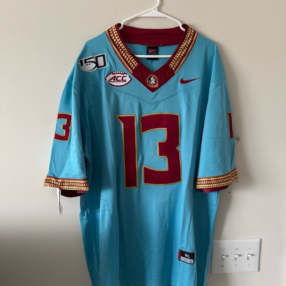 Nike Light Blue and Red Men's Jersey
